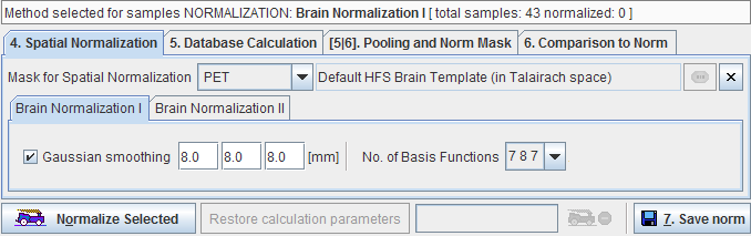 Stereotactic Normalization Parameters